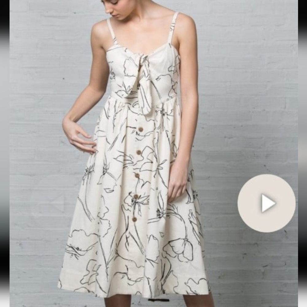 Whit Loli Dress Artist Helen Dealtry Design Ivory Black Women SZ 8** made in NY